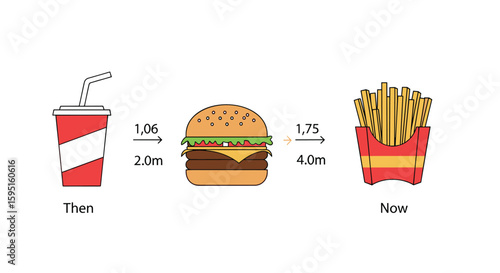 Visualizing the evolution of fast food portions and caloric content over time