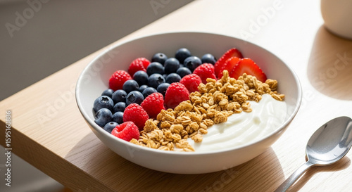 Wholesome Breakfast Bowl with Fresh Berries and Crunchy Granola