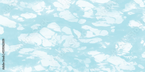 Watery surface design with layered white and light blue elements creating a visual texture representing water or icy formations for artistic usage.
