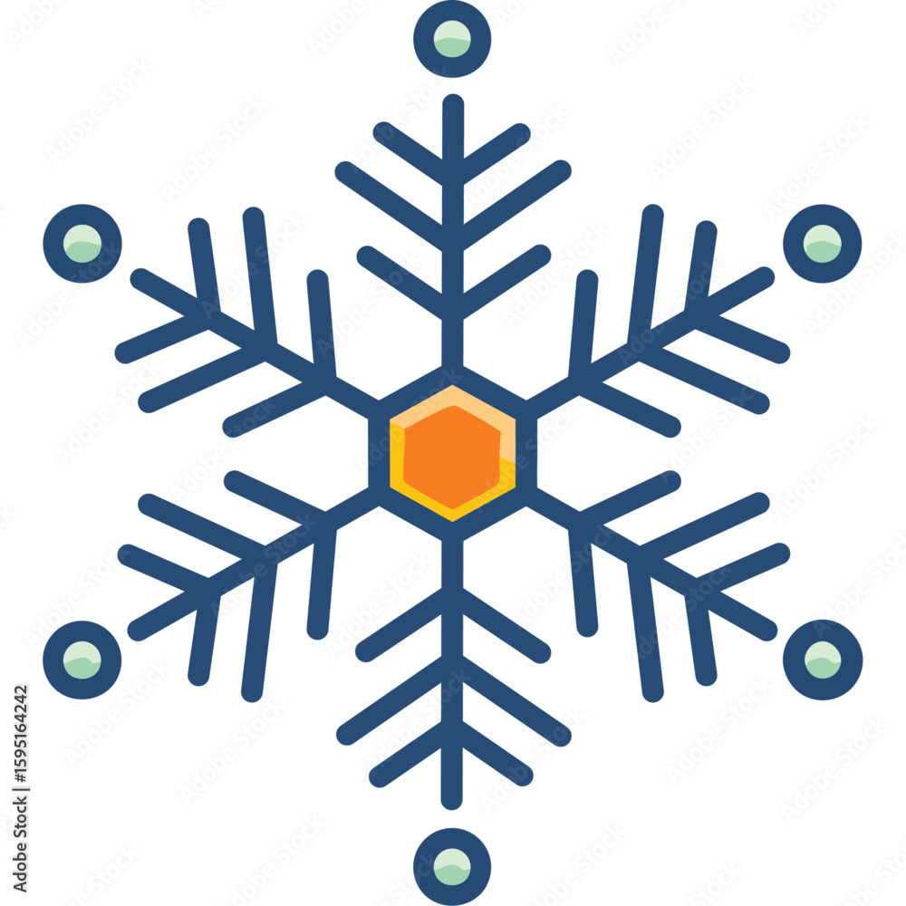 Obraz premium Snowflake icon vector illustration.