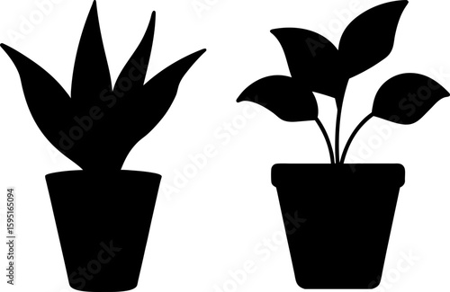 Black potted plant vector, potted plant art, potted plant vector art design, Vector of potted plant art, potted plant isolated