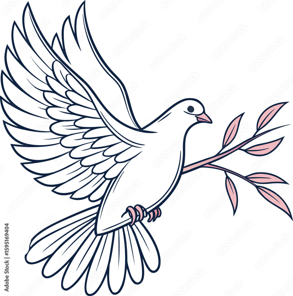 Fototapeta premium Peace Dove Illustration – Adobe Illustrator Artwork for Print & Design