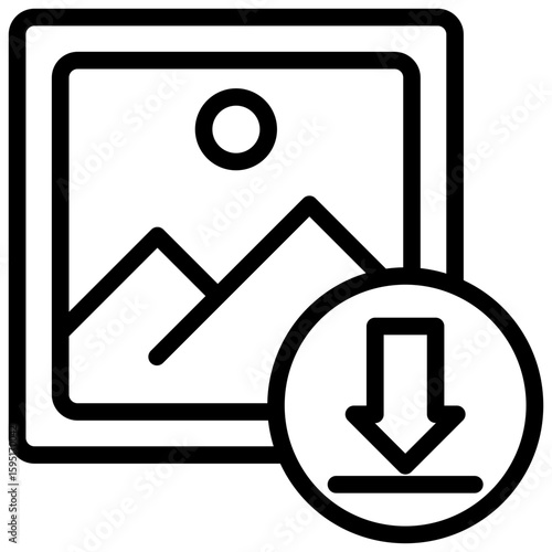 Image Download Outline Icon