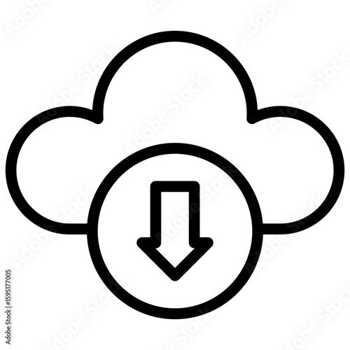 Cloud Download Outline Icon
