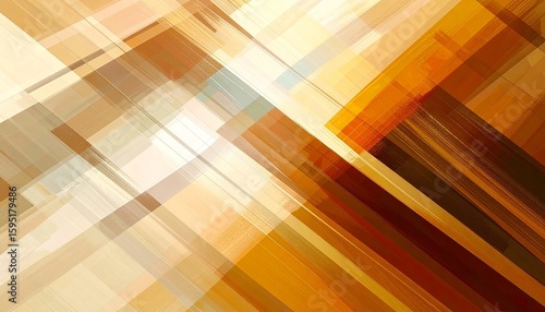 Abstract geometric background with overlapping diagonal warm-toned shapes and lines