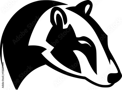 Badger - Black and White Isolated Icon - Vector illustration