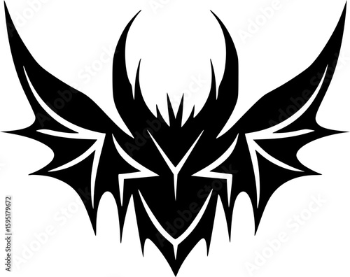 Bat | Black and White Vector illustration