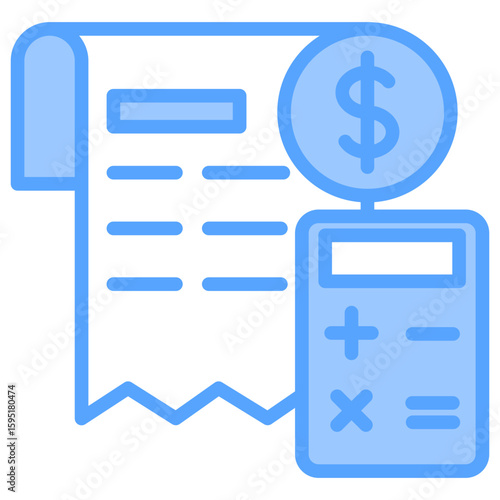 Calculator Bill Blue Icon
