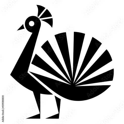 vector illustration of a peacock on white background