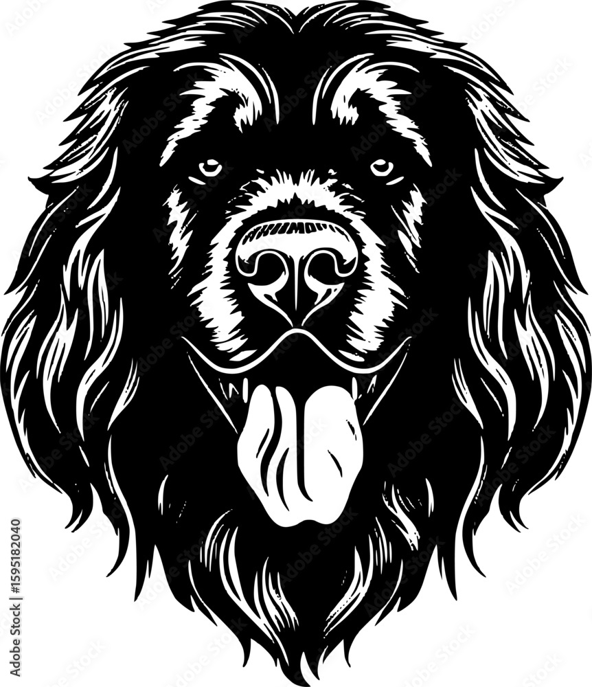 Obraz premium Leonberger - Black and White Isolated Icon - Vector illustration
