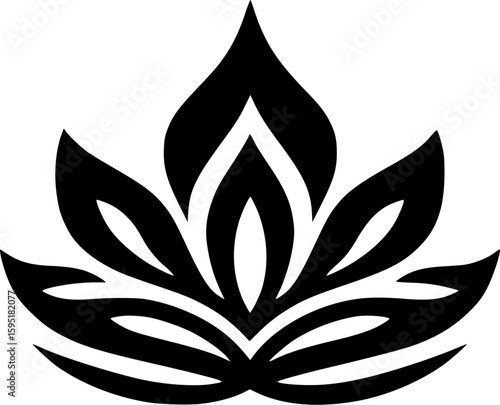 Lotus Flower - Minimalist and Flat Logo - Vector illustration