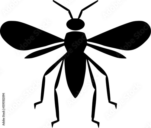 Mosquito | Black and White Vector illustration