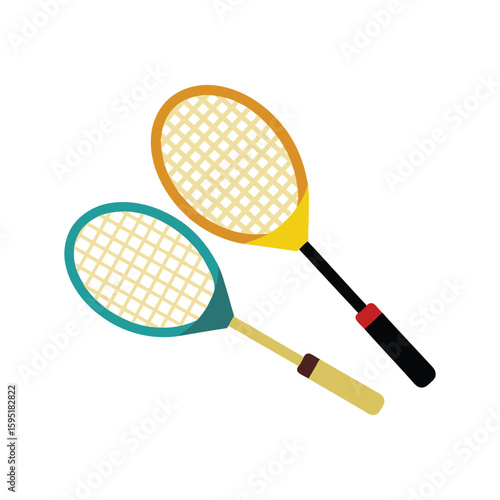 badminton racket on white background.