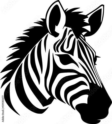 Zebra - Minimalist and Flat Logo - Vector illustration