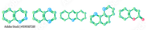 Cartoon Style Green Molecular Structure for Science Education and Chemistry Illustration