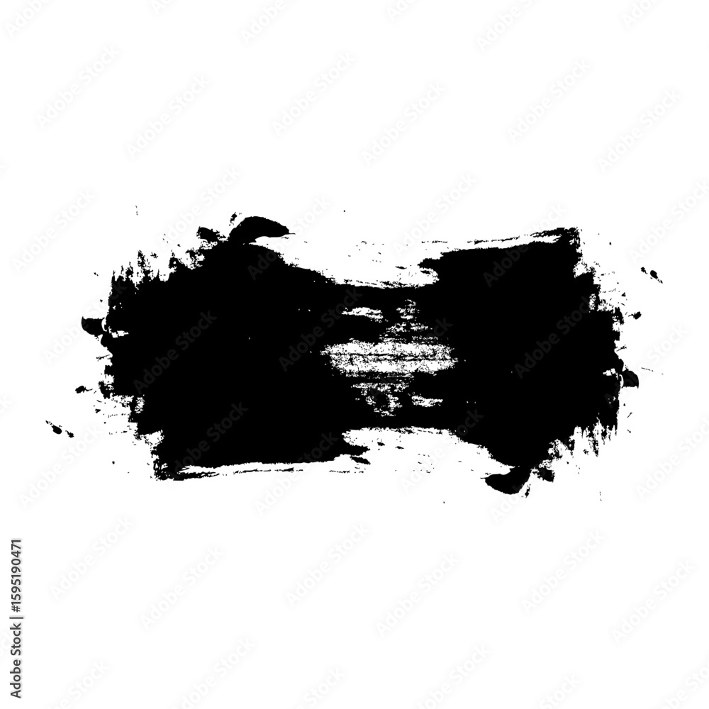 Obraz premium Abstract Black Grunge Ink Brush Stroke Vector Element