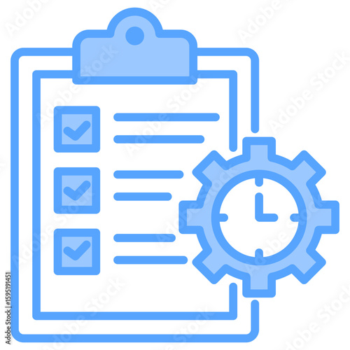 Time Management Blue Icon
