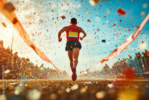 Runner at the finish line