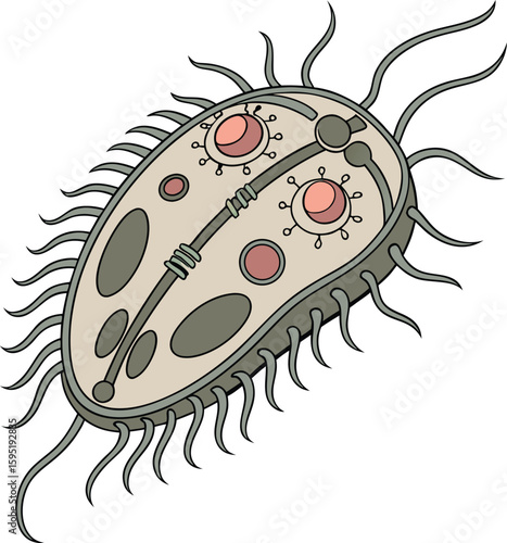 Tiny Biomechanical Amoeba Creature with Glowing Eyes and Organic Holes – Detailed Sci-Fi Art