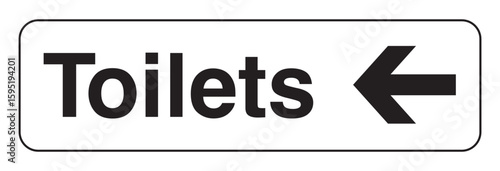 Toilet Direction Sign – Restroom Arrow Label Vector
