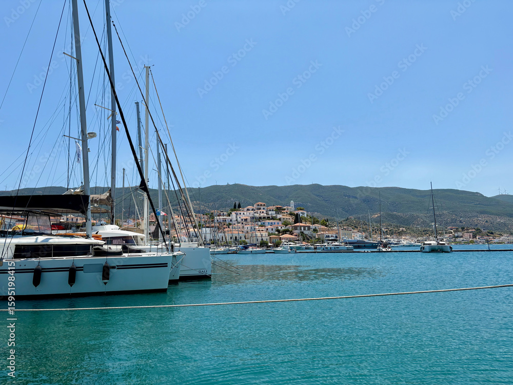 Littoral à Poros en Grèce Littoral à Poros en Grèce