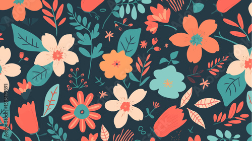 seamless pattern with flowers