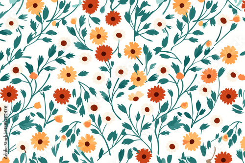 seamless floral pattern with flowers