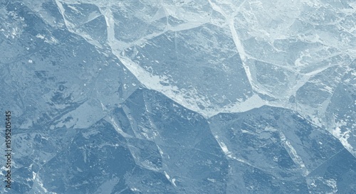 Detailed Ice Texture with Fractured Surface and Cool Blue Tones