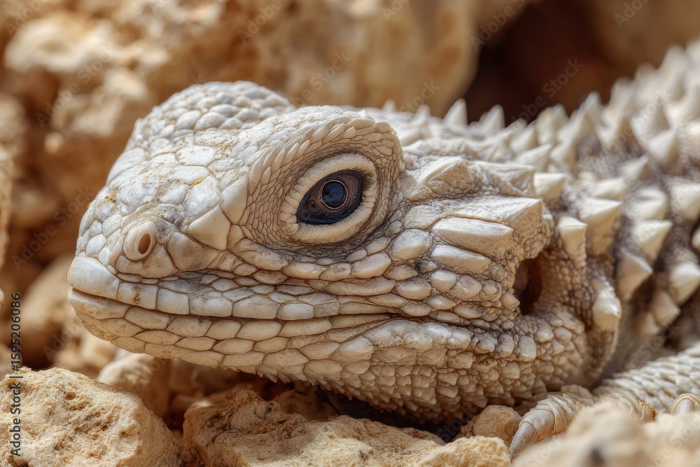 Fototapeta premium Close-up of a light-colored lizard
