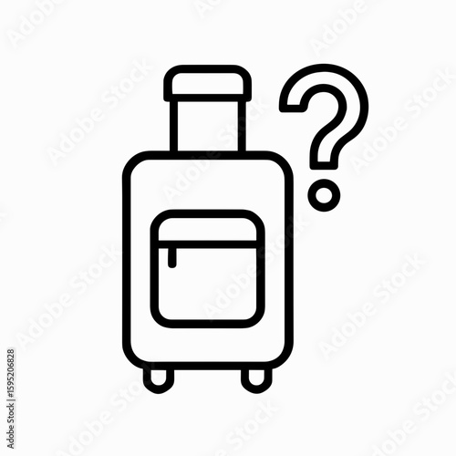 Lost luggage icon (outline) – missing baggage alert symbol
