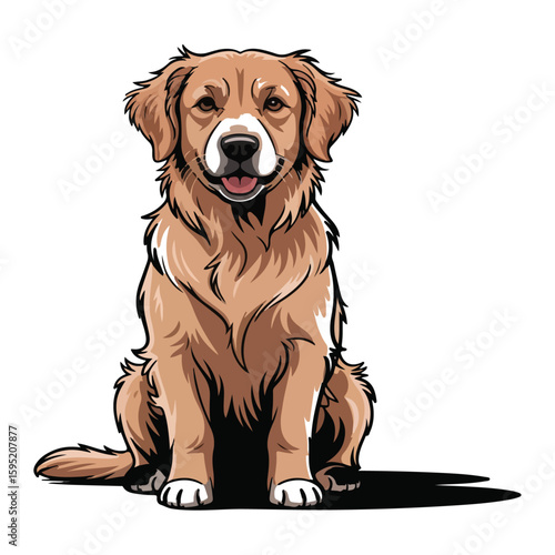 golden retriever dog vector
