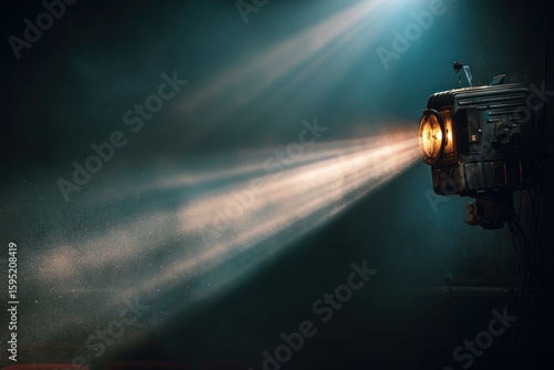 Vintage projector beams light