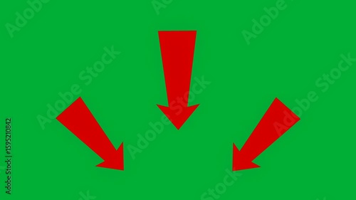 red arrows direction animation with greenscreen 