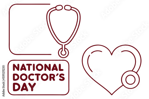 Stethoscope heart text celebration medical
