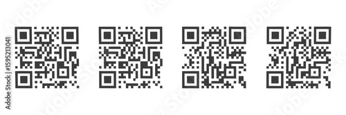 Fake qr codes and barcode vector illustration