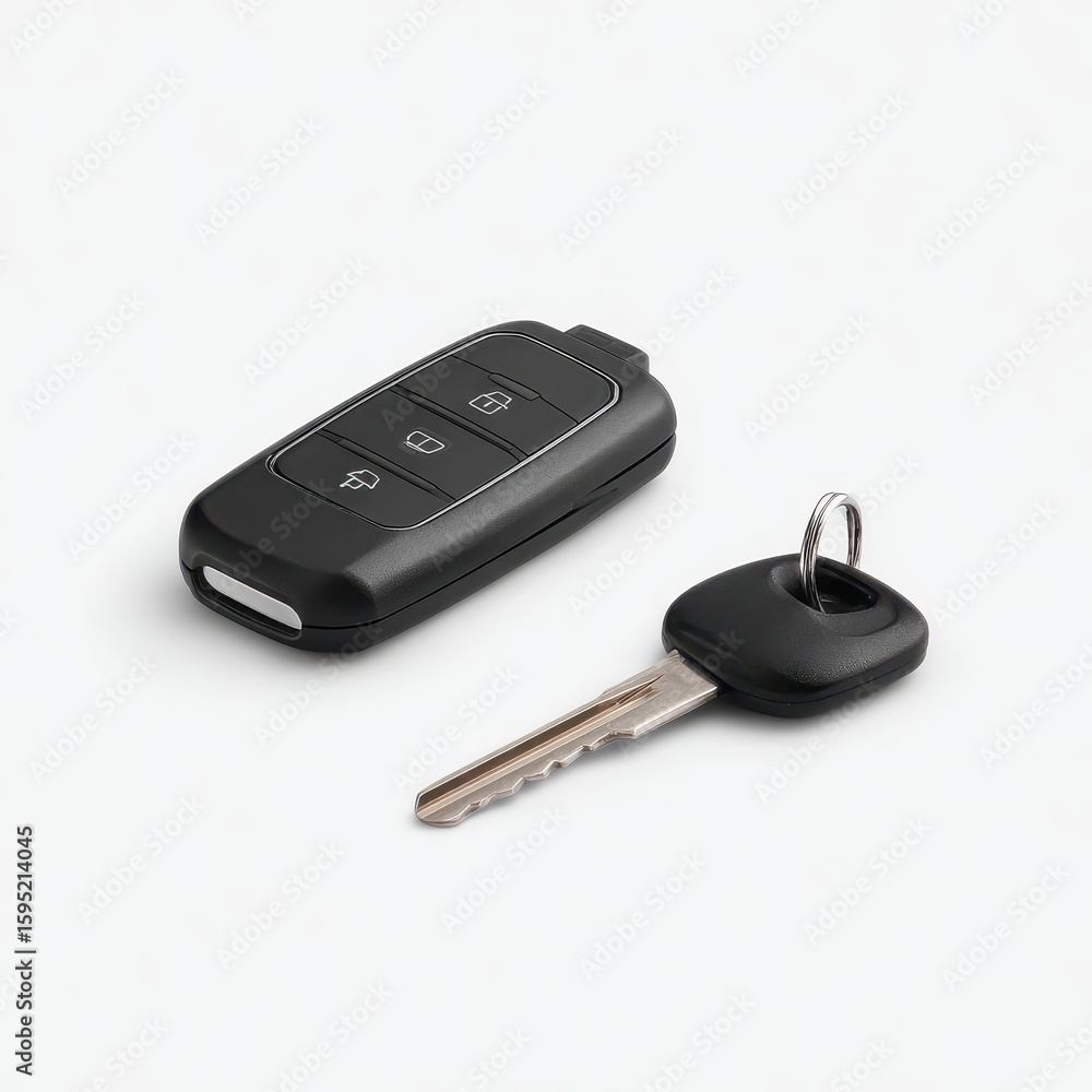A car key with a remote control A car key with a remote control