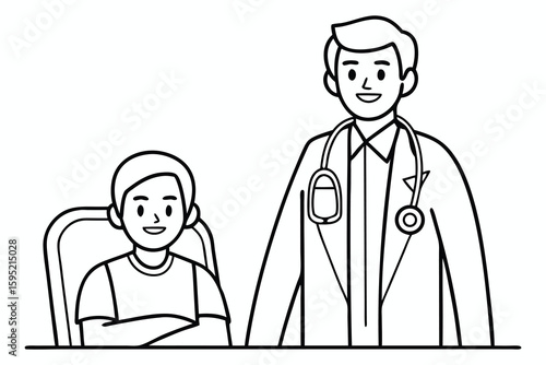 Doctor and patient consultation medical clinic