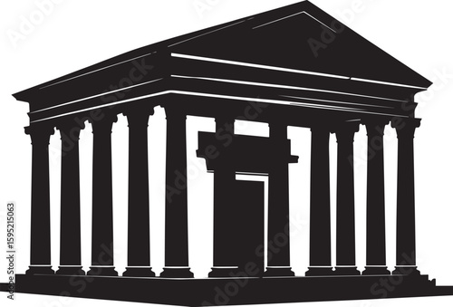 Historic Roman Architecture Silhouette Vector Illustration