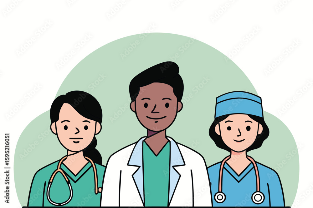 Diverse medical professionals team doctors nurses Diverse medical professionals team doctors nurses
