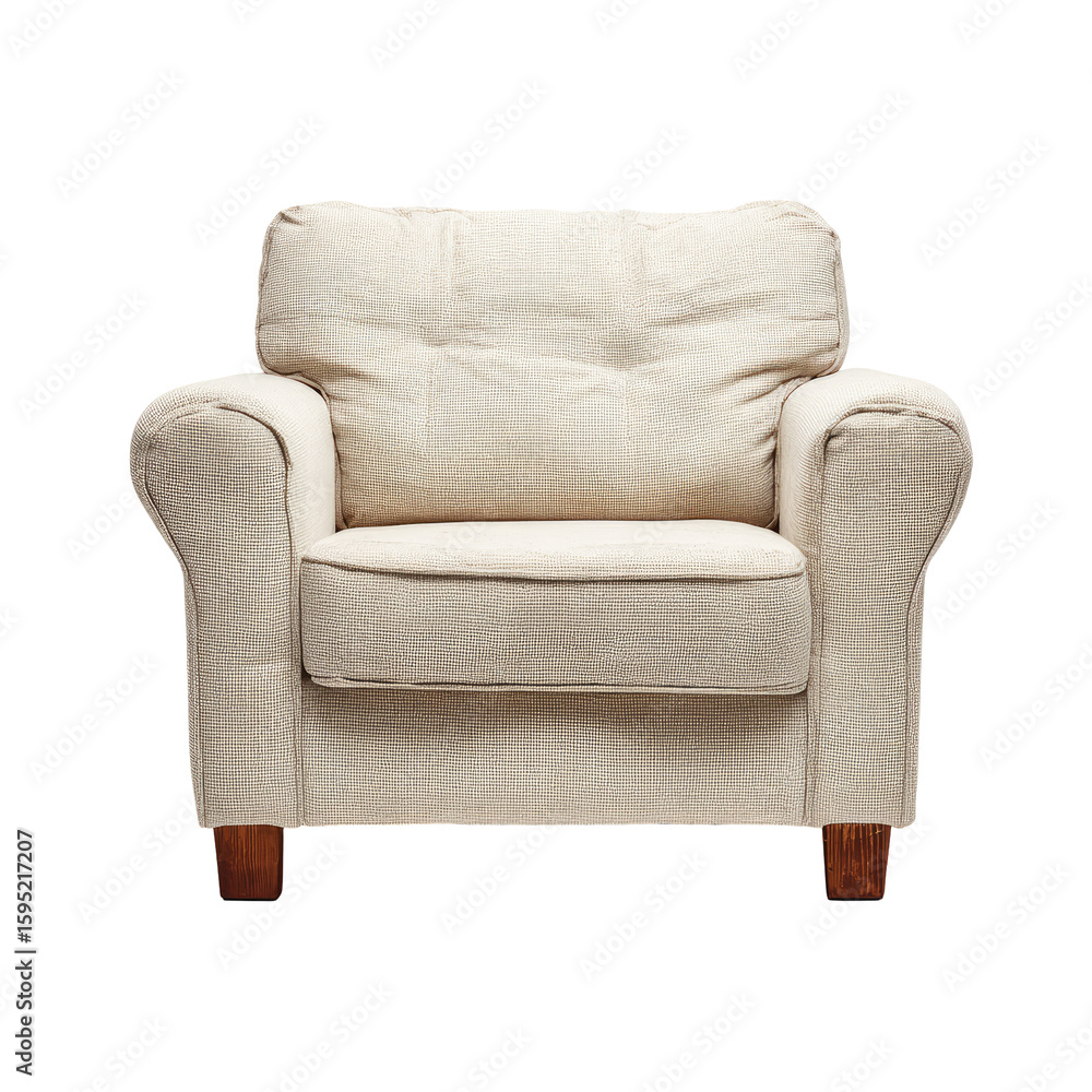 Fototapeta premium A light beige upholstered armchair