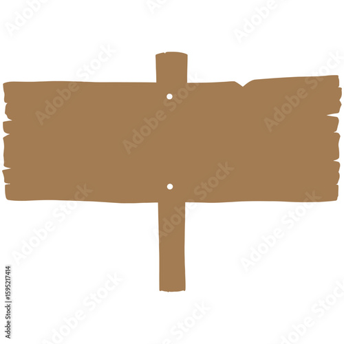 Vector illustration of an old wooden sign silhouette design