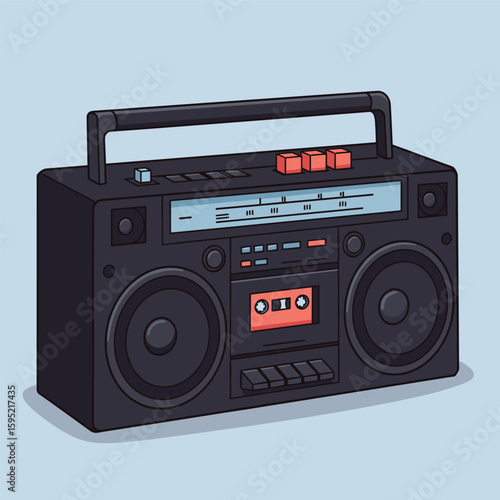  cassette boombox with stereo speakers