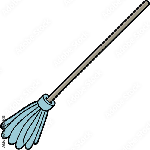 Cleaning Mop Side View Silhouette
