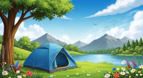 camping in the mountains