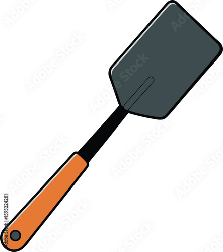 Kitchen Spatula Silhouette Side View with Flat Head