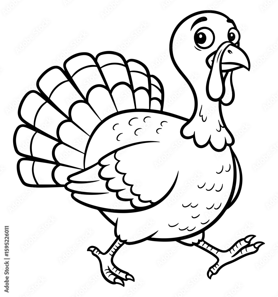 Cartoon Turkey Line Art Illustration Cartoon Turkey Line Art Illustration