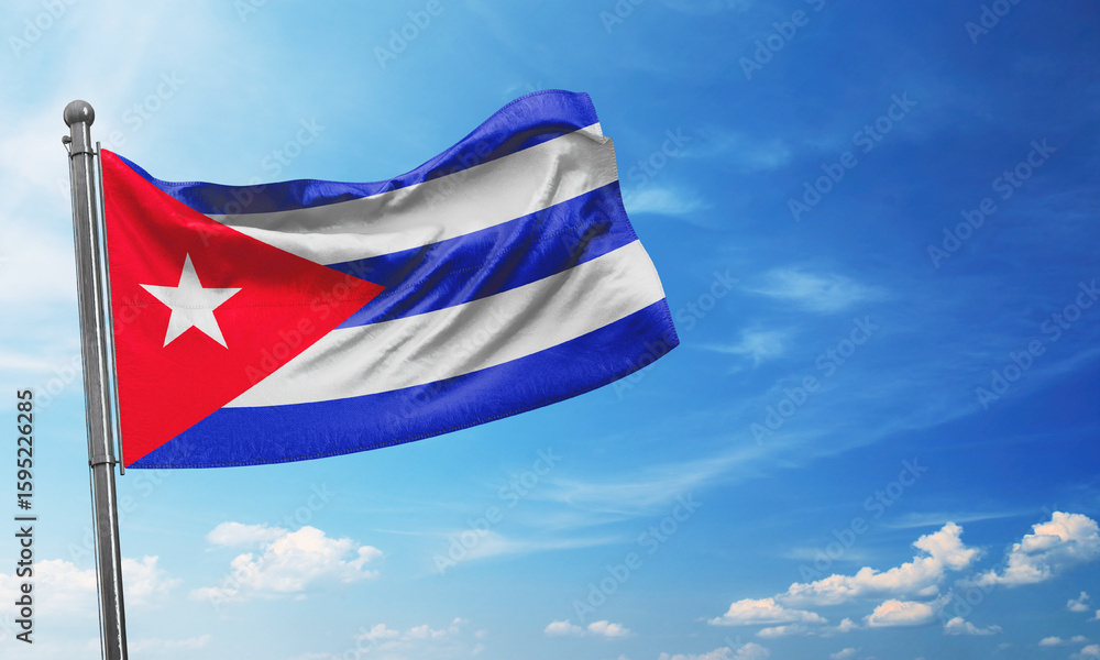 Fototapeta premium cuba flag waving image