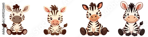 Cartoon stuffed zebra toys in pastel colors and cute styles  