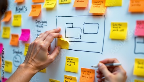 Creative Collaboration Design Board with Notes