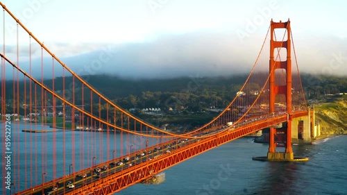 Golden gate bridge stretches across the bay in san francisco
